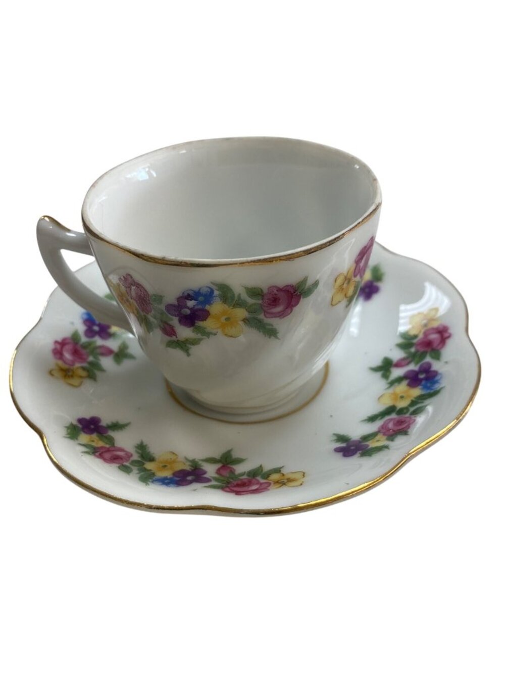 Vintage YAMAKA China Japan Floral Teacup & Saucer Set